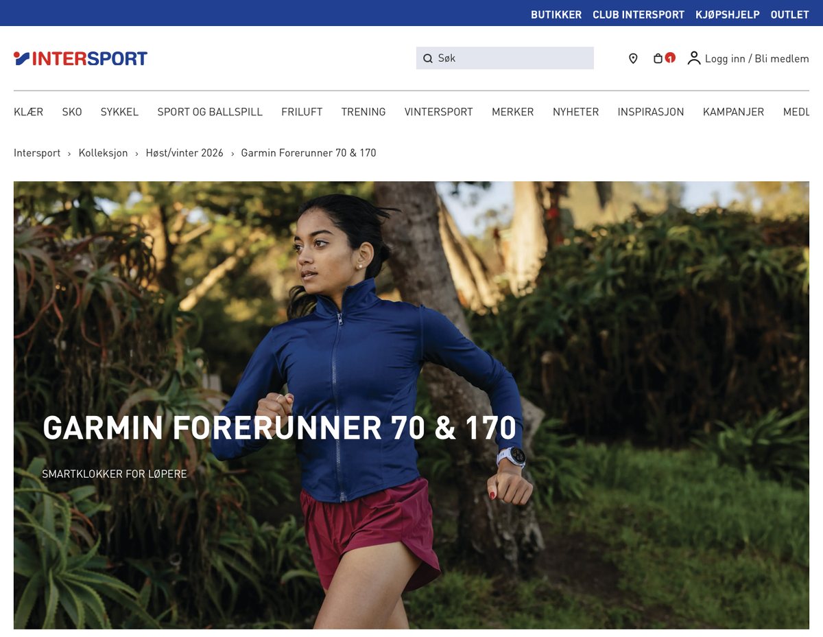 Skjermbilde av Garmin Forerunner 70 og 170